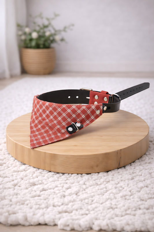 Collier foulard en cuir